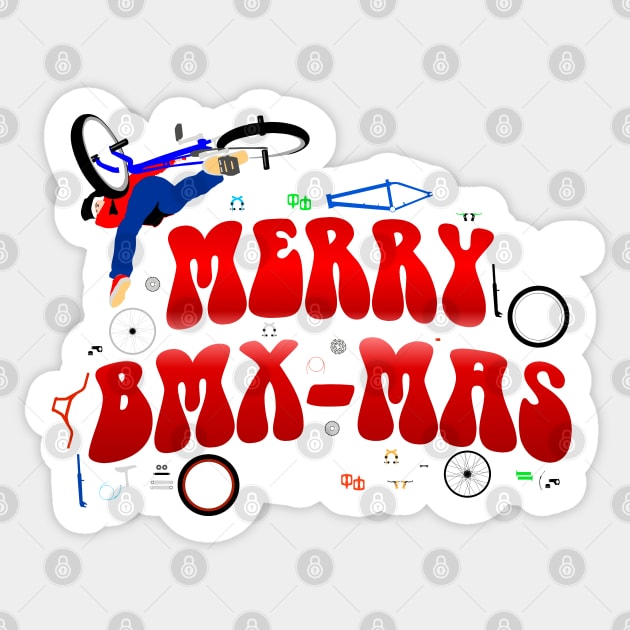 Merry Christmas BMX-Mas Sticker by Frazza001